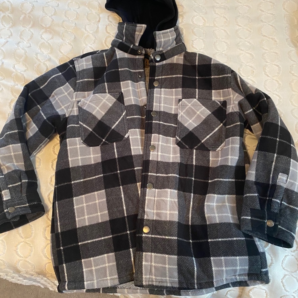 Fleece flannel hoodie